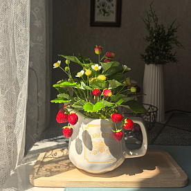 Клубника из холодного фарфора