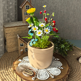 Композиция "Лето" из холодного фарфора