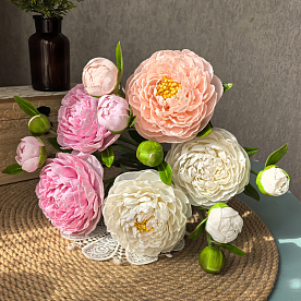 Пионы из холодного фарфора